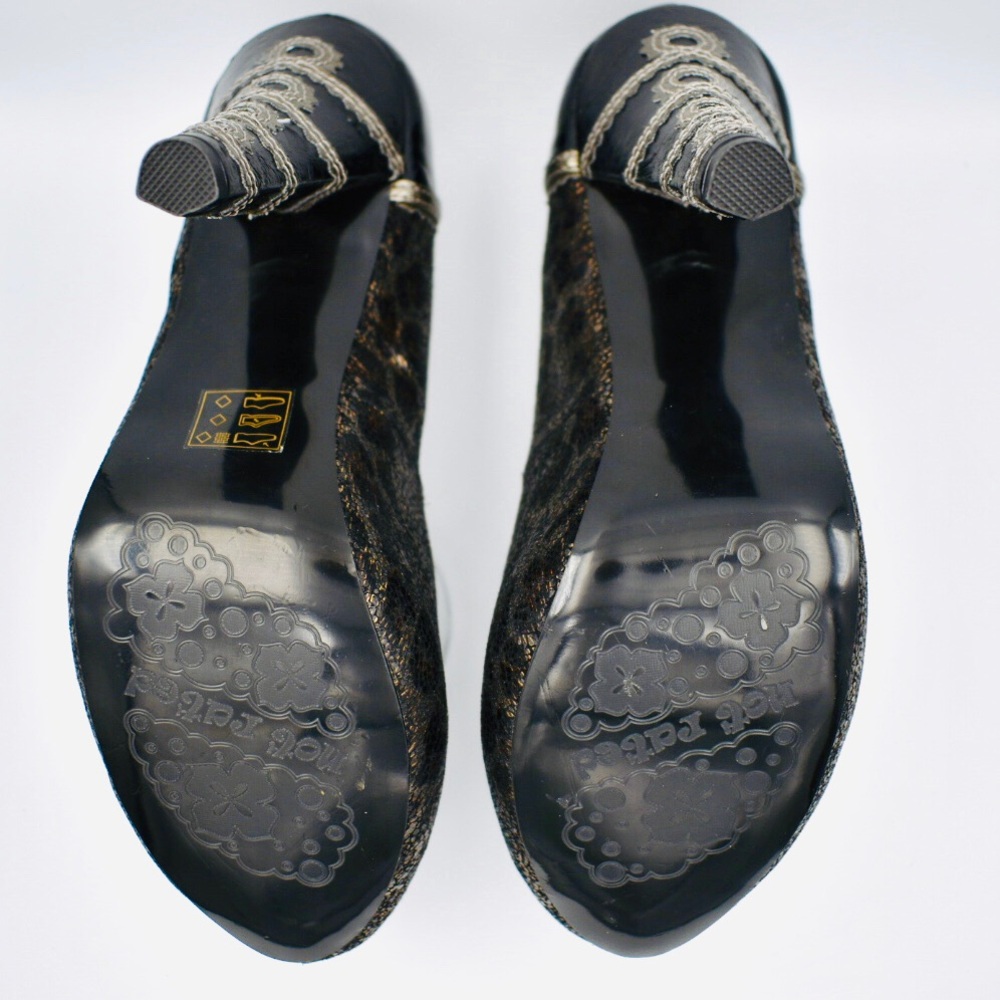 Not Rated Leopard Print Black Patent Heels - Picture 7 of 8